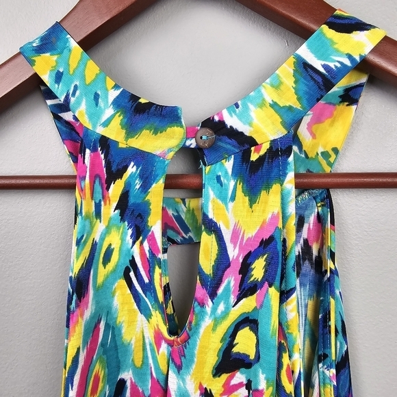SEW IN LOVE Perfect Paradise‎ Printed Tropical Dress Multi-colored Womens Sz L - Picture 9 of 11